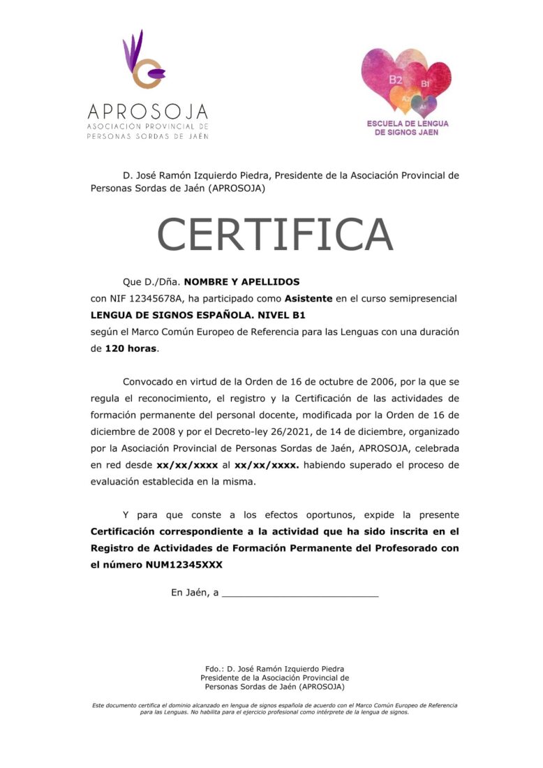 Modelo Certificado Lseb1 Ja Asistente Adv